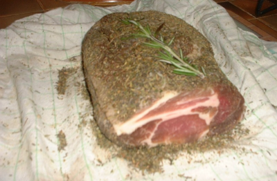 Viande type Coppa - Viande de porc séchée, avec léchine de porc